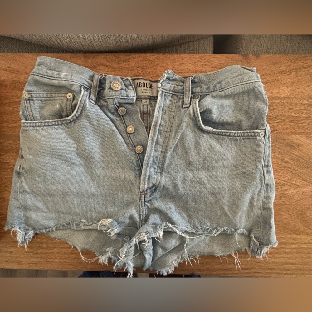 AGOLDE Parker Distressed Denim Shorts